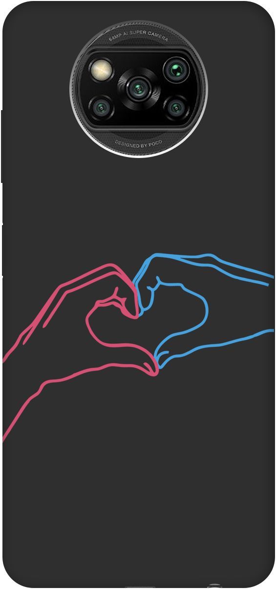 

Чехол на Xiaomi Poco X3 "Fall in Love" черный, Черный;голубой, 2609