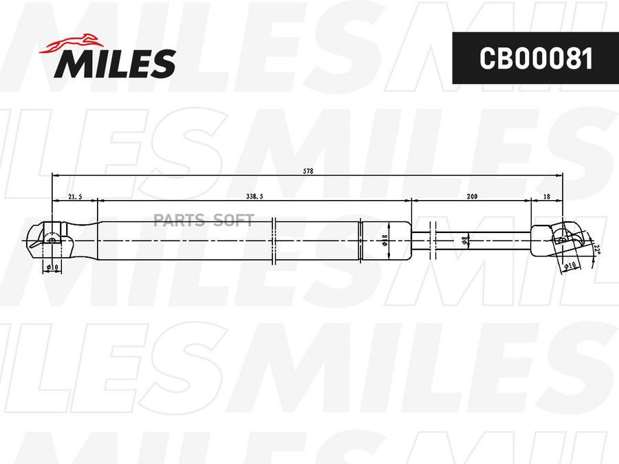 

MILES Упор газовый правый HYUNDAI/KIA 81770-D7001 CB00081 1шт