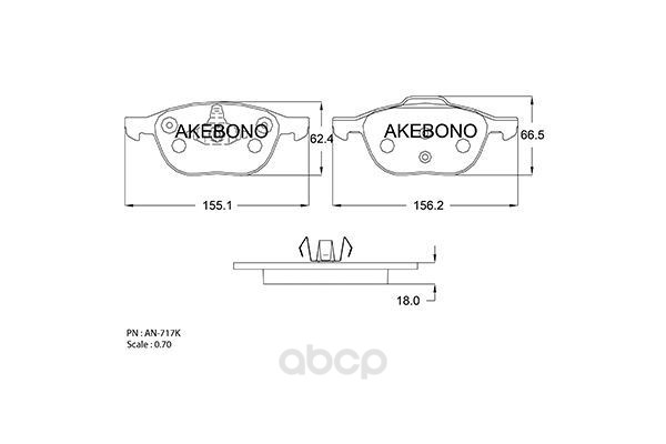 

Колодки Тормозные Дисковые AKEBONO an717k Аn-717К