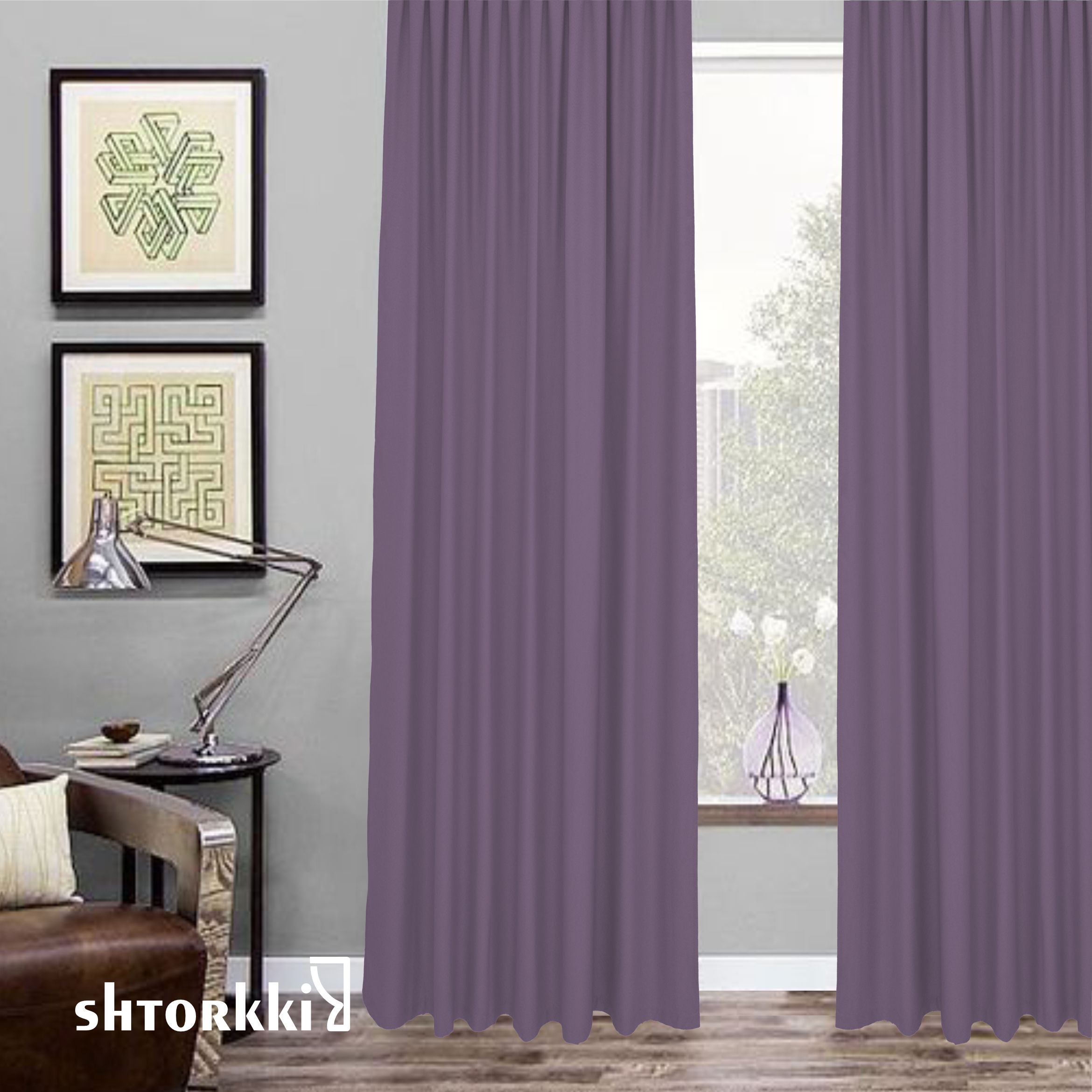

Шторы интерьерные Shtorkki рогожка Violet 190х330 см, IR-23
