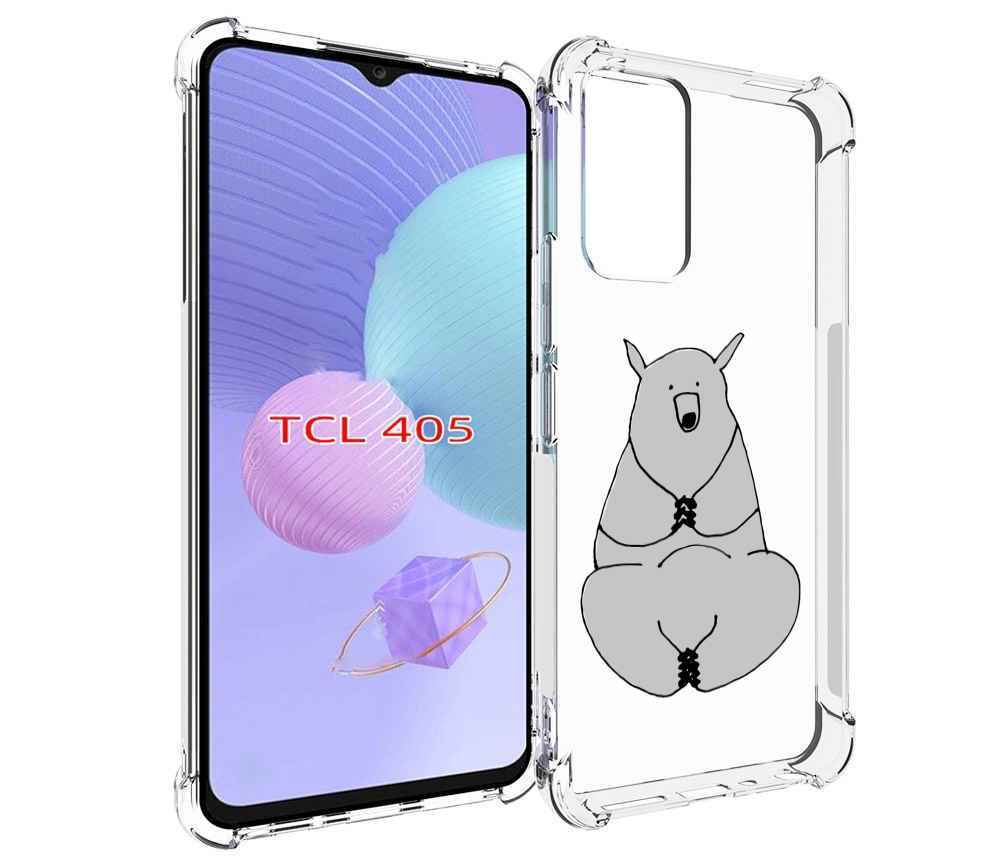 Чехол MyPads Серый медведь для TCL 405