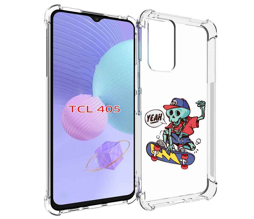 

Чехол MyPads Скелет-на-скейте для TCL 405, Tocco