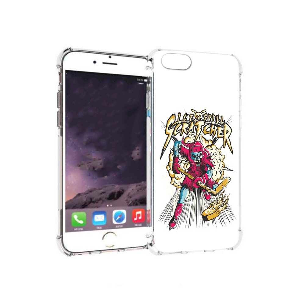 

Чехол MyPads Tocco для Apple iPhone 6 нарисованный скелет хоккеист (PT54043.605.514), Прозрачный, Tocco