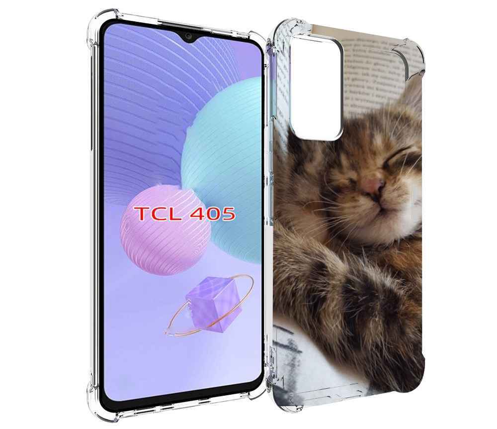 

Чехол MyPads Спящий-котенок для TCL 405, Tocco
