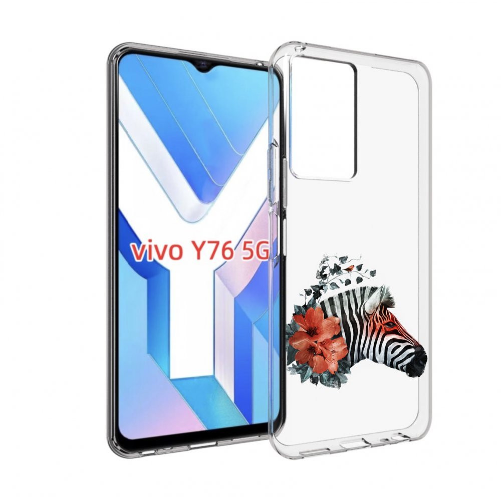 

Чехол MyPads Зебра с цветами для Vivo Y76 5G, Прозрачный, Tocco