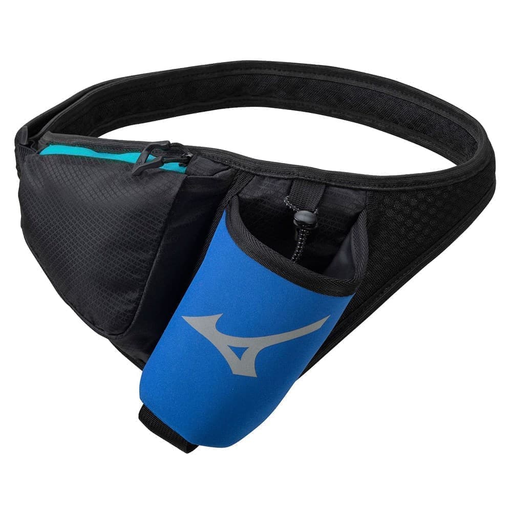 

Mizuno RUNNING WAIST BOTTLE BAG Сумка на пояс Черный/Синий, Running Waist Bottle Bag