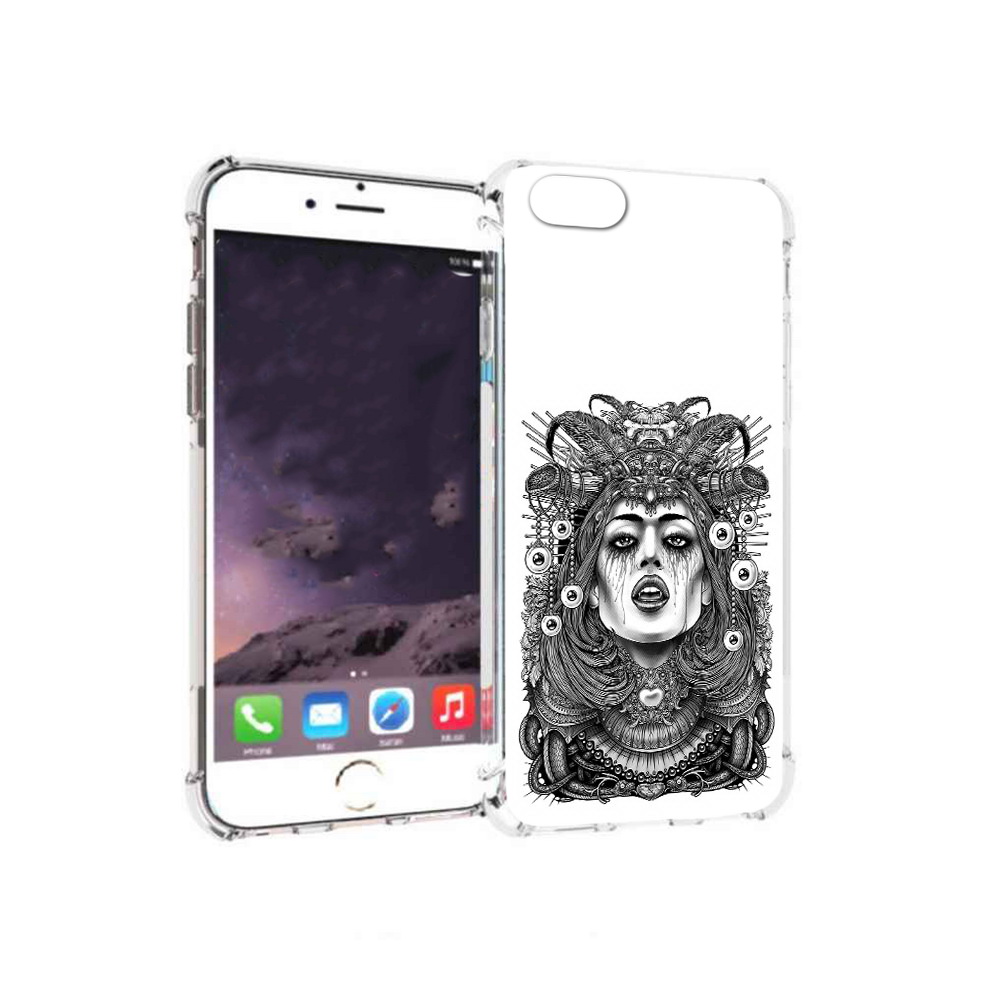 

Чехол MyPads Tocco для Apple iPhone 6 портрет девушки черно белый (PT54043.605.551), Прозрачный, Tocco
