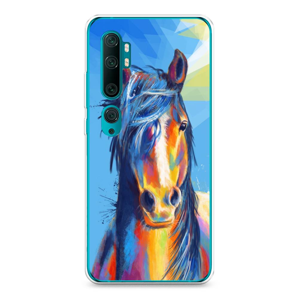 

Чехол на Xiaomi Mi Note 10"Лошадь арт 3", Голубой;желтый;синий, 37350-1