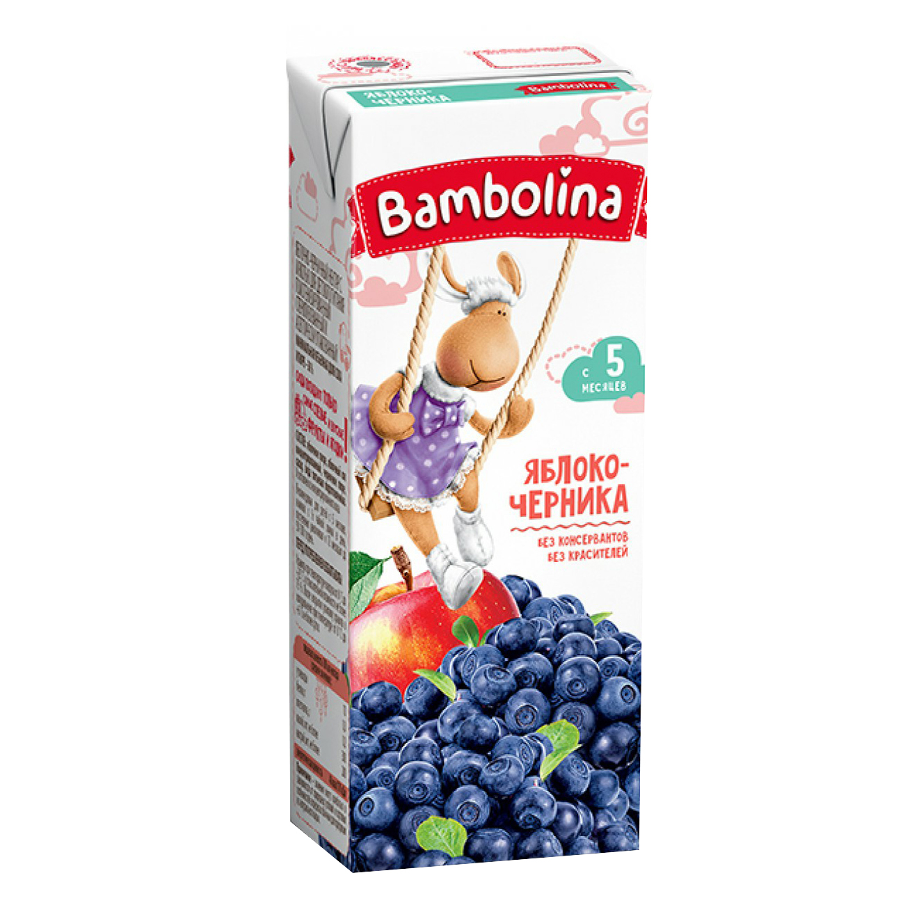 

Нектар детский Bambolina яблоко-черника с 5 мес 0,2 л