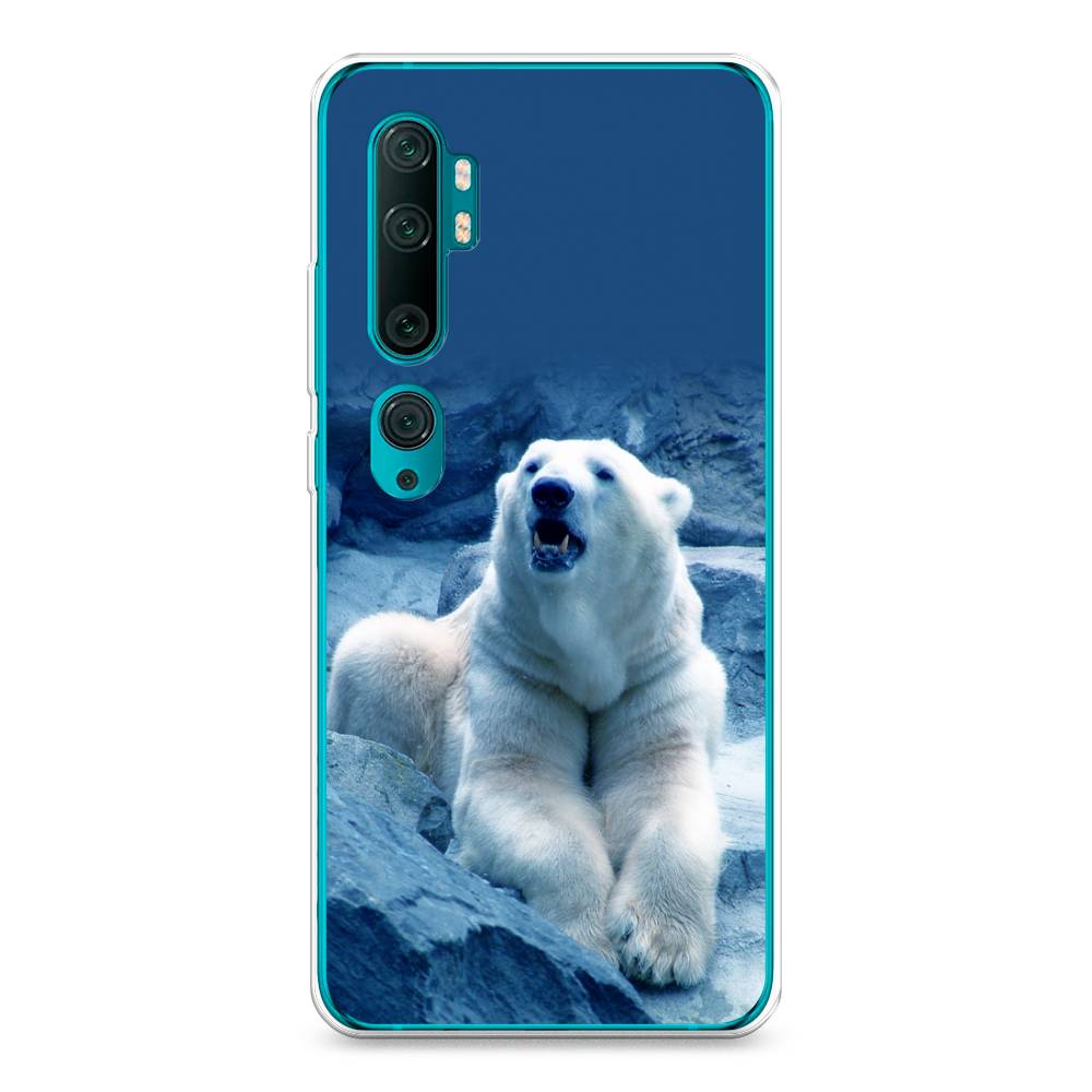 

Чехол на Xiaomi Mi Note 10"Белый медведь", Голубой;белый, 37350-1