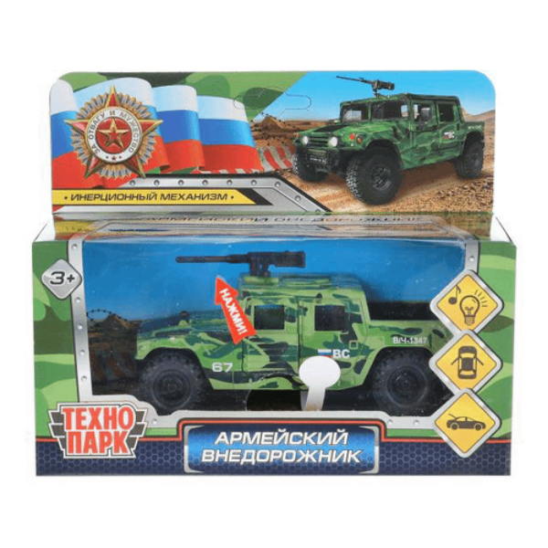 

Машинка Технопарк УАЗ Пикап армейский внедорожник инерционная камуфляжная, Разноцветный