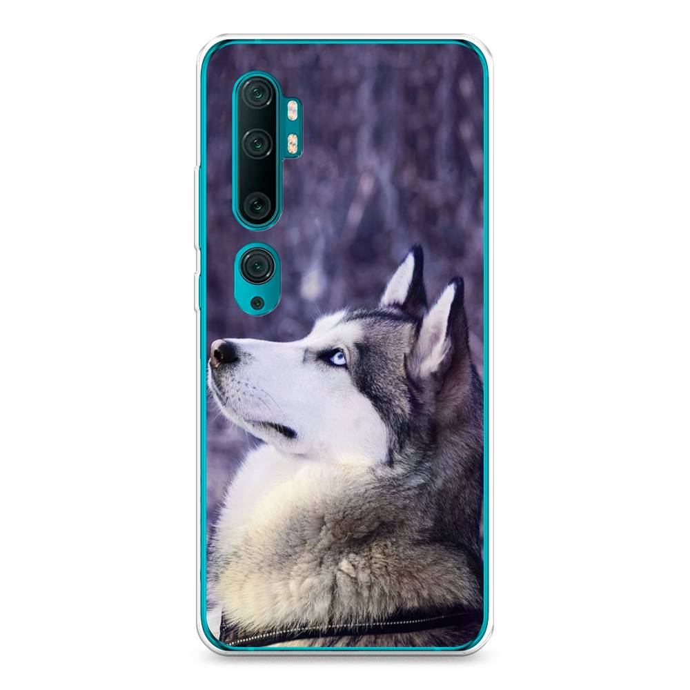 

Чехол на Xiaomi Mi Note 10"Хаски 1", Фиолетовый;белый, 37350-1
