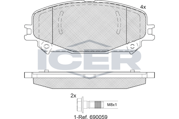 

Колодки дисковые передние \ Renault Fluence/Grand Scenic III/Megane CC/ ICER 182304 182304