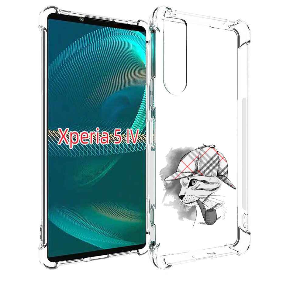 Чехол MyPads кошка с трубкой для Sony Xperia 5 IV (5-4)