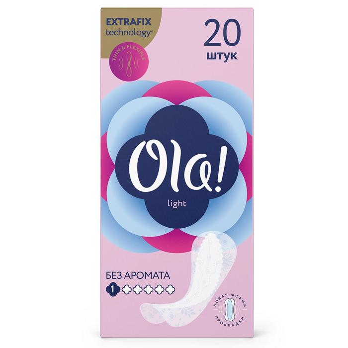 

Прокладки ежедневные Ola Light тонкие стринг-мультиформ, 20 шт