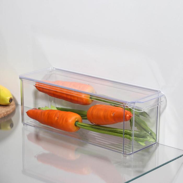 Органайзер для холодильника с крышкой IDEA, 10x30x10 см, цвет прозрачный