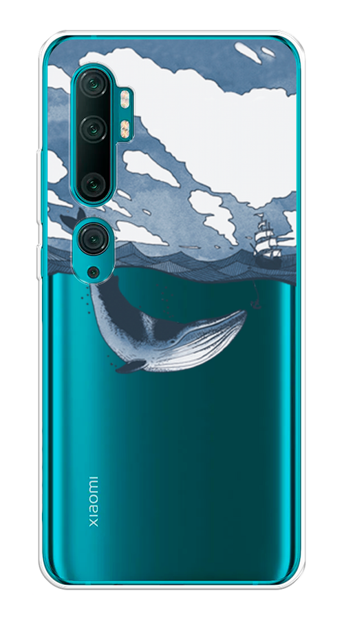 

Чехол на Xiaomi Mi Note 10"Большой кит", Синий, 37350-1