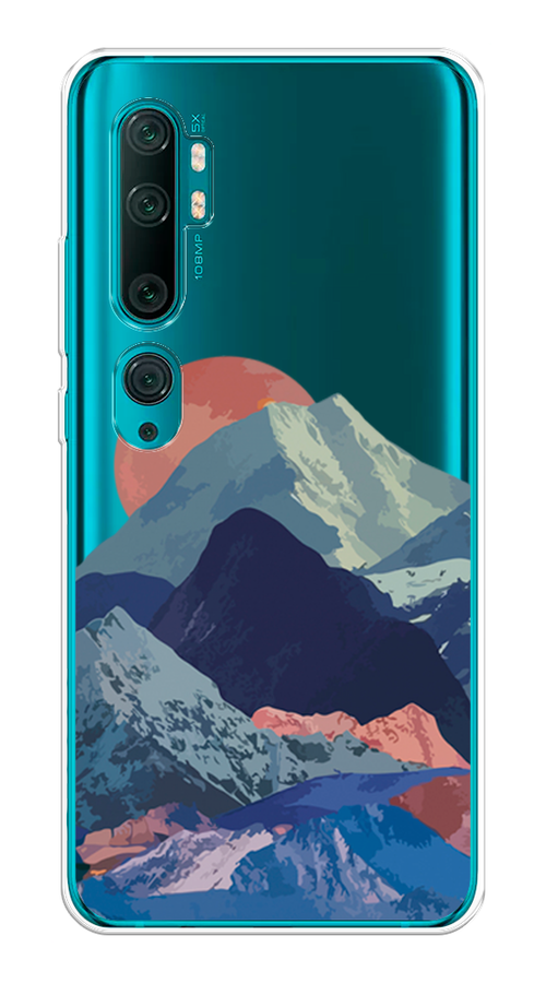 

Чехол на Xiaomi Mi Note 10"Закат в снежных горах", Красный;серый;голубой, 37350-2