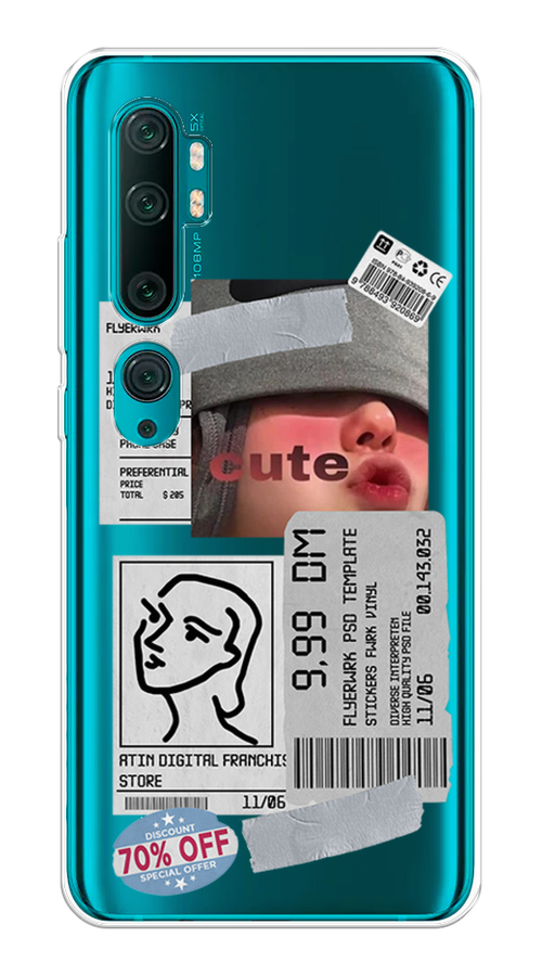 

Чехол на Xiaomi Mi Note 10"Cute girl collage", Розовый;серый;голубой, 37350-6