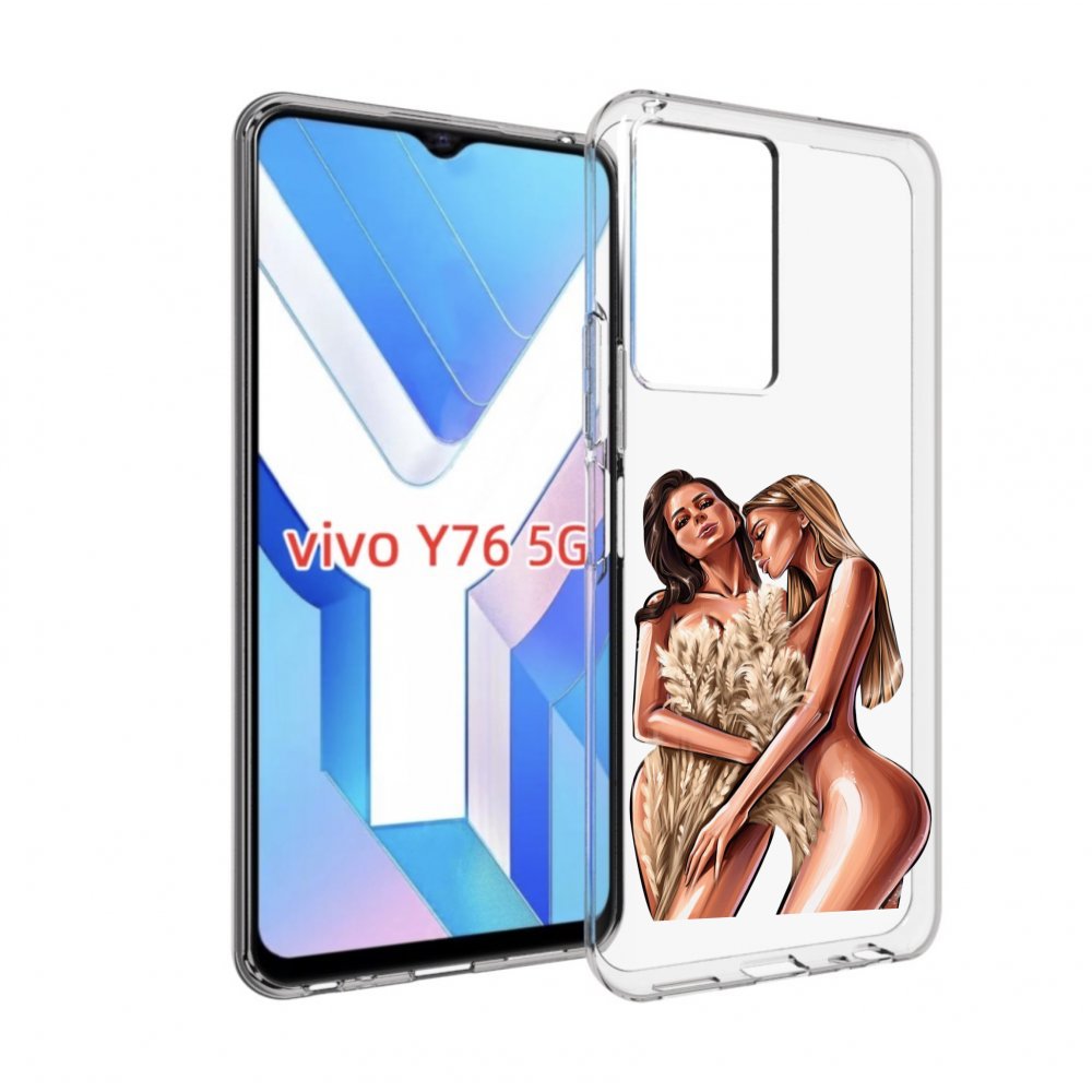 

Чехол MyPads Иллюстрированные-девушки женский для Vivo Y76 5G, Прозрачный, Tocco