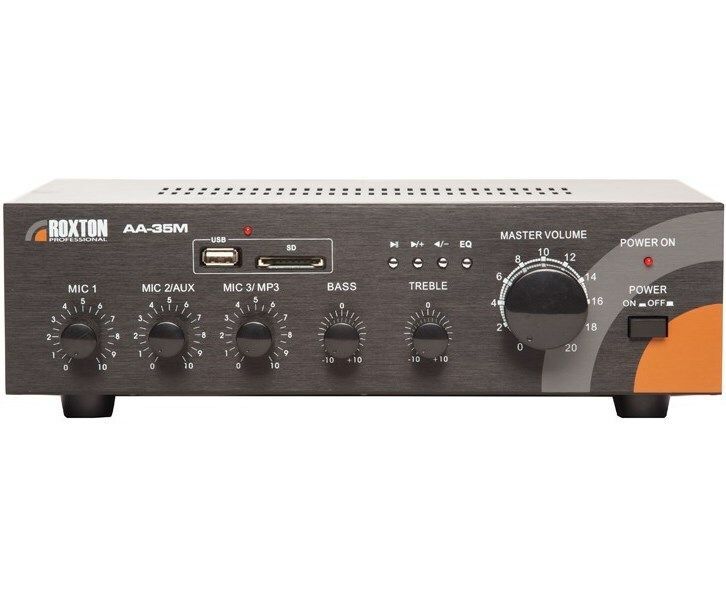 Усилитель трансляционный, mp3, WMA с разъемами для установки USB/SD/MMC-карт 35 Вт, USB-пр