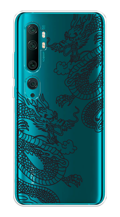 

Чехол на Xiaomi Mi Note 10"Два китайских дракона", Серый;черный, 37350-1