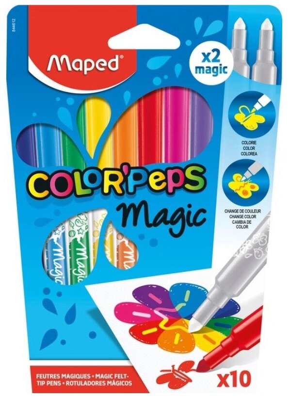 Фломастеры меняющие свой цвет MAPED Color Peps Magic, 8 цветов + 2 белых