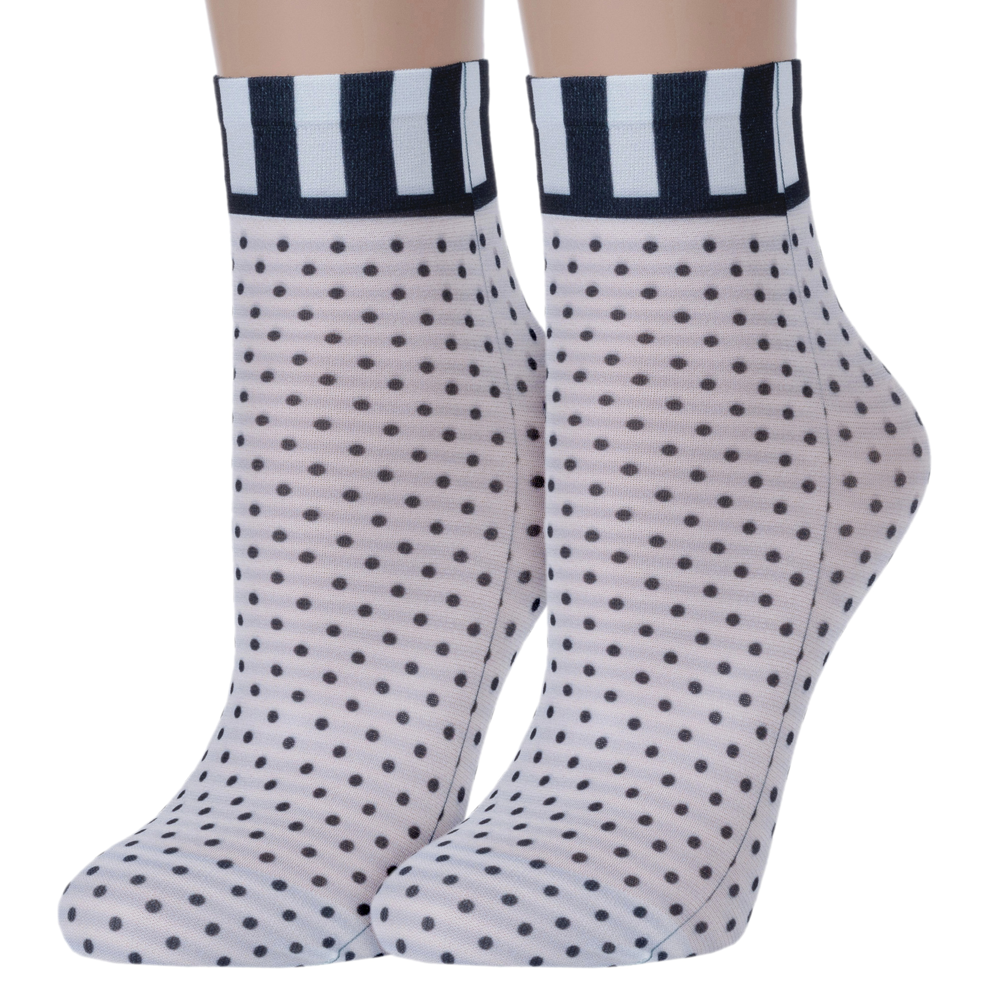 

Комплект носков женских NOSMAG 2-18С-76СП белых; черных 23-25, Белый;черный, 2-18С-76СП