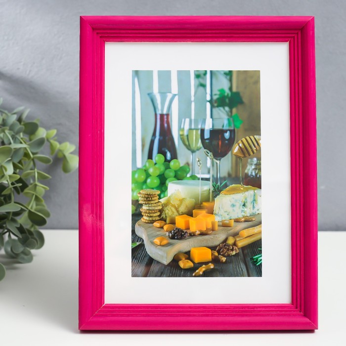 

Фоторамка дерево с20 15х21 см, малиновая, Розовый