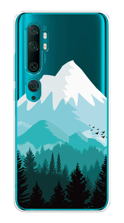 

Чехол на Xiaomi Mi Note 10"Синяя снежная гора", Белый;голубой, 37350-2