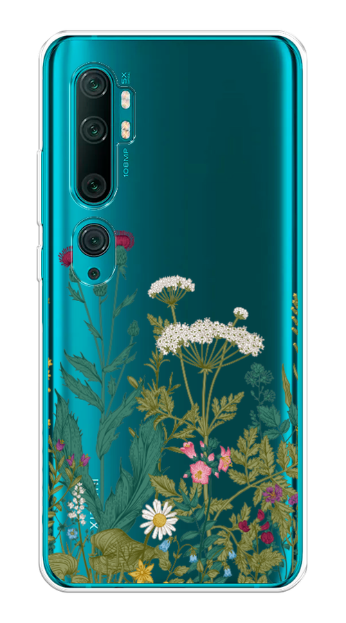 

Чехол на Xiaomi Mi Note 10"Дикие полевые цветы", Зеленый;розовый;белый, 37350-2
