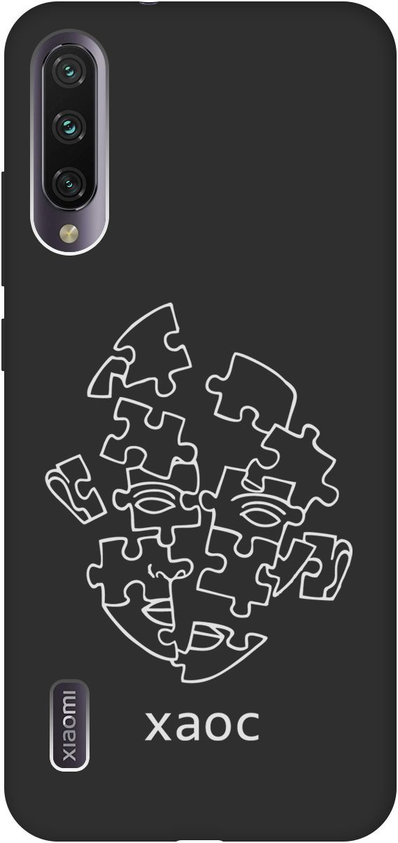 

Матовый чехол на Xiaomi Mi A3 "Chaos W" черный, Черный;белый, 8464