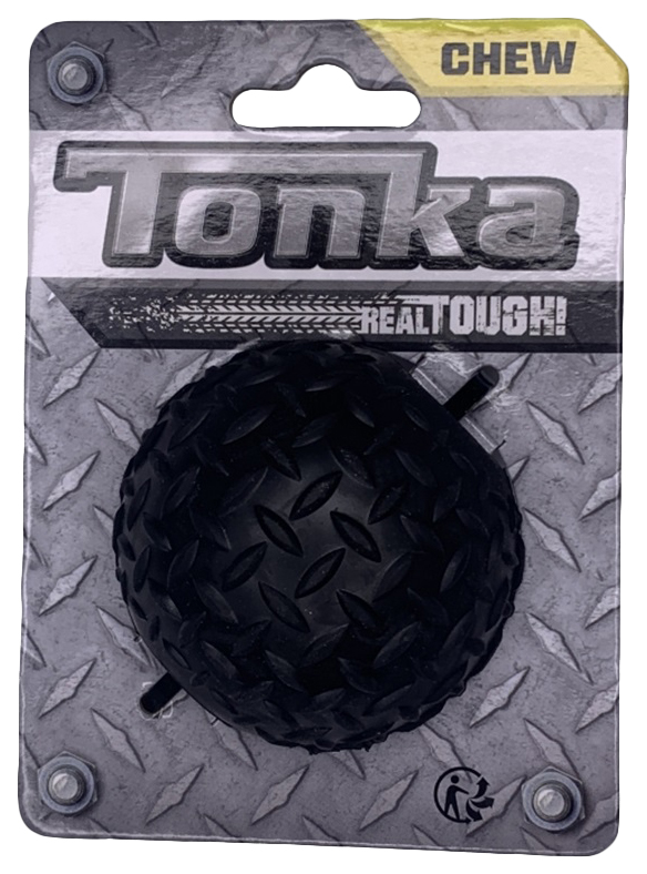 Игрушка для собак Tonka Мяч рифленый, черная, 8,9 см