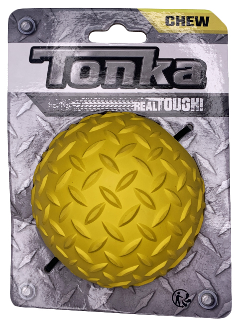 фото Игрушка для собак tonka мяч рифленый, желтая, 8,9 см