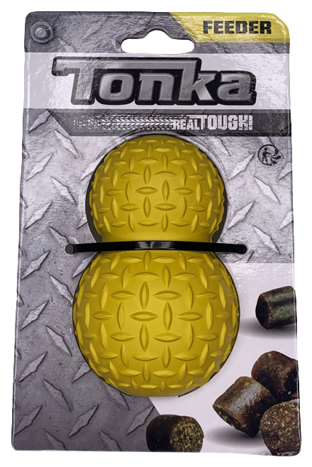 Игрушка для собак Tonka с дозатором для лакомств 8 мм, желтая, 10,2 см