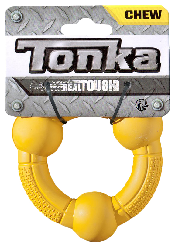 Игрушка для собак Tonka Кольцо рифленое, желтая, 10,2 см