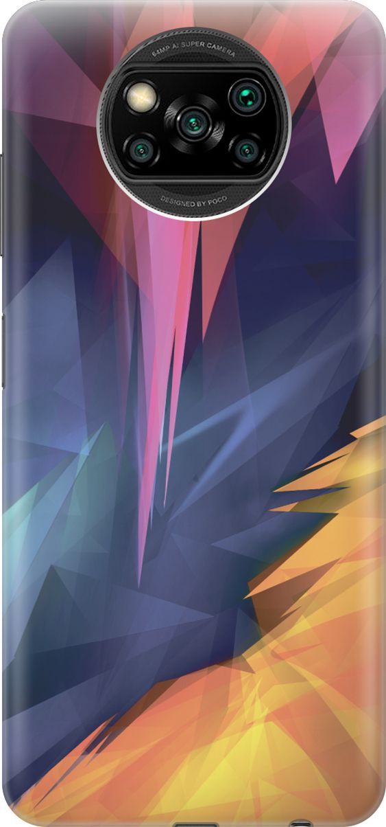 

Чехол на Xiaomi Poco X3 "Розовый, синий, желтый", Желтый;розовый, 6314