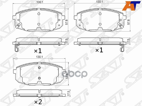 

Колодки Тормозные Перед Hyundai Creta 15-/I30 07-/Kia Ceed 07-12 (С Отверст Sat St-28-0006