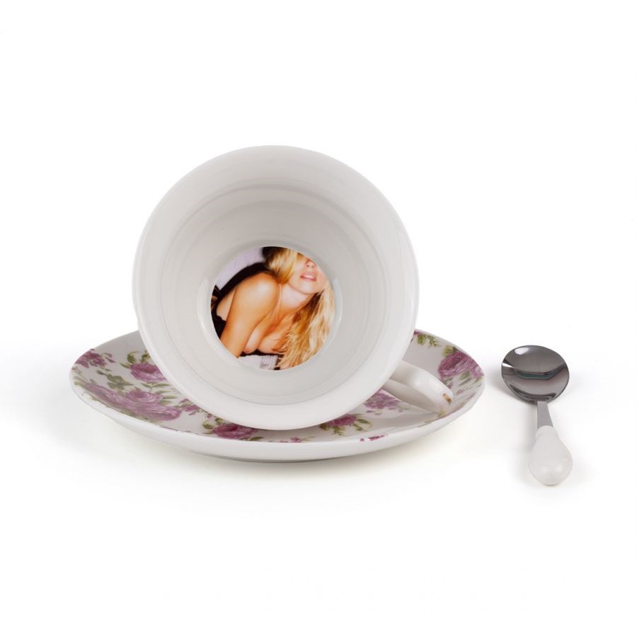 Чайная пара Seletti Lady Tarin Rose Vittoria Дизайнерская посуда из фарфора