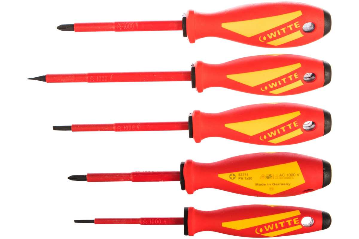 

ОТВЕРТКИ MAXX VDE набор PH/шлиц х5 шт new, WITTE 653741216