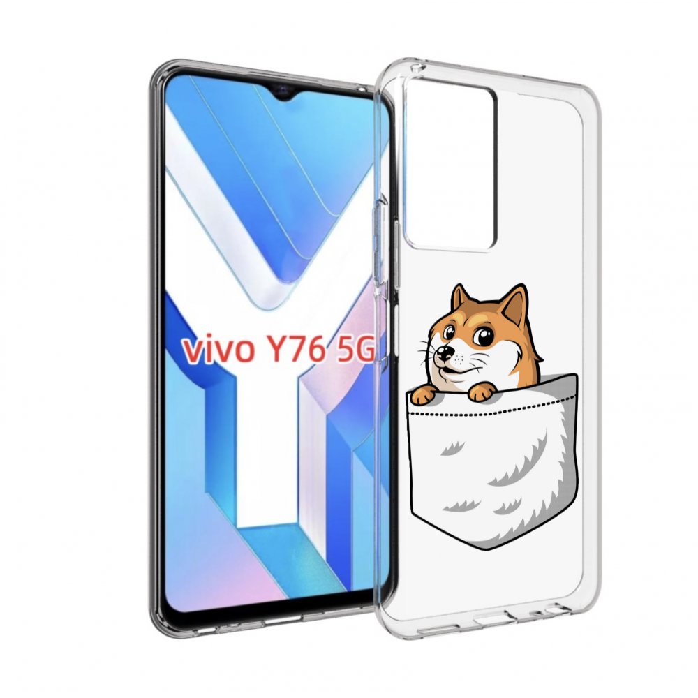 

Чехол MyPads Корги в кармане для Vivo Y76 5G, Прозрачный, Tocco