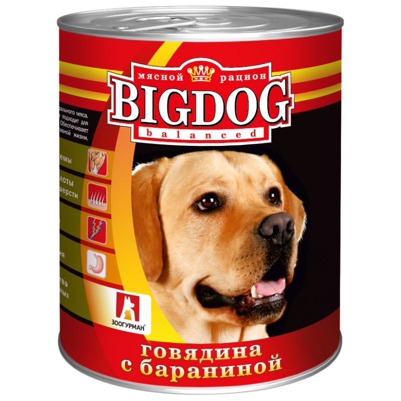 

Влажный корм для собак Зоогурман Big Dog, говядина с бараниной, 850 гр., Говядина с бараниной