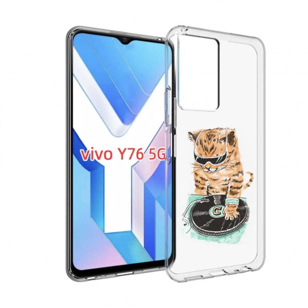 

Чехол MyPads Кот диджей для Vivo Y76 5G, Прозрачный, Tocco