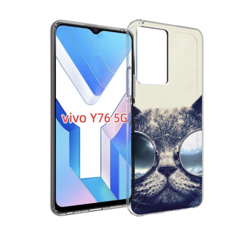 фото Чехол mypads кот-в-очках-2 для vivo y76 5g