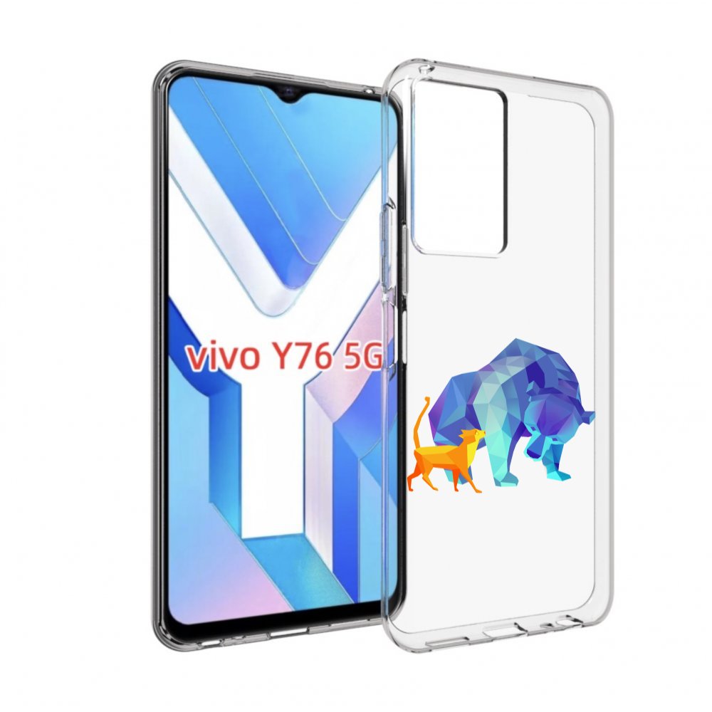 

Чехол MyPads Кот-и-медведь для Vivo Y76 5G, Прозрачный, Tocco