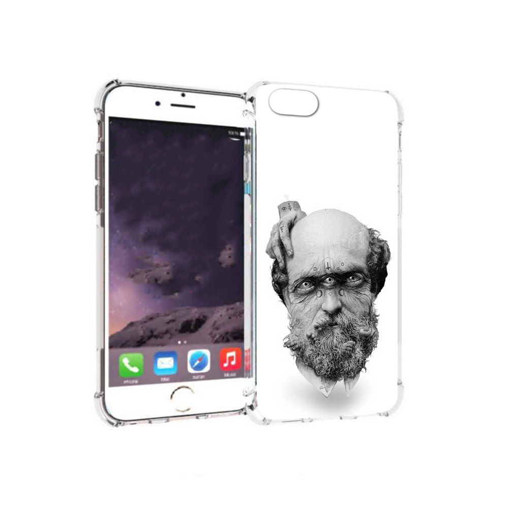 

Чехол MyPads Tocco для Apple iPhone 6 страшный бородатый мужчина абстракция, Прозрачный, Tocco