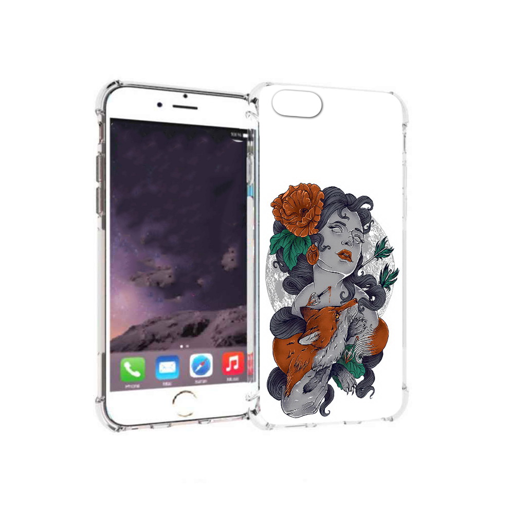 

Чехол MyPads Tocco для Apple iPhone 6 темная девушка с лисой (PT54043.605.639), Прозрачный, Tocco