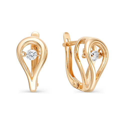 

Серьги из красного золота с фианитом НАШЕ ЗОЛОТО НЮ105000292512, НЮ105000292512