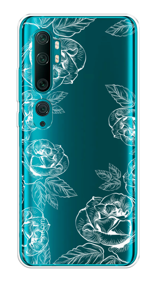 

Чехол на Xiaomi Mi Note 10"Розы графика", Черный;серый, 37350-2