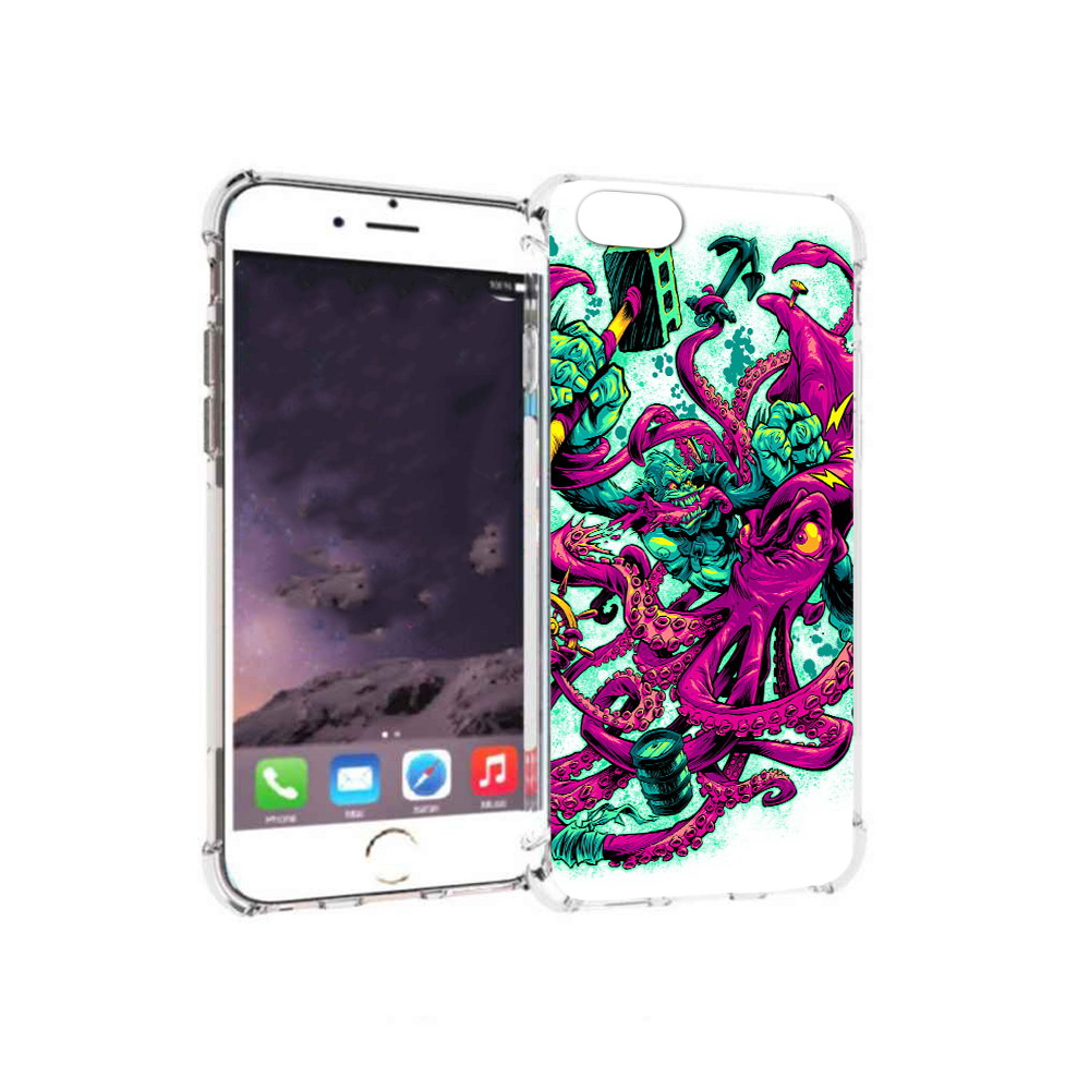 

Чехол MyPads Tocco для Apple iPhone 6 фиолетовый кракен (PT54043.605.657), Прозрачный, Tocco